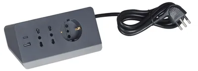 Zdjęcie produktu dla bticino S3711GBU Przedłużacz 2 m 3 gniazda AC Indoor Grey