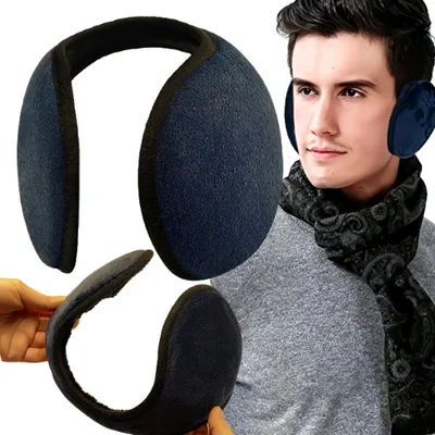 Produktbild von Ohrenschützer für Damen und Herren, Ohrenschützer Winter Ohrenwärmer Fleece Rückentragend Earband Ohrenwärmer Marine