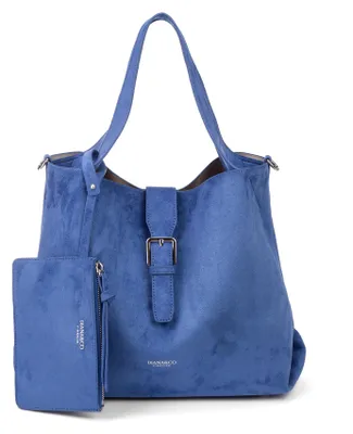 Produktbild von Damenhandtasche aus veganem Leder mit Magnetverschluss Schwarz Black B UNICA 41x29x14 cm