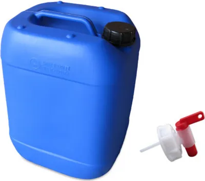 Produktbild von kanister-vertrieb® 1 Stück 20 Liter Kanister Camping Wasserkanister Farbe blau + Auslaufhahn inkl. Etikett (1x20knb + H.)