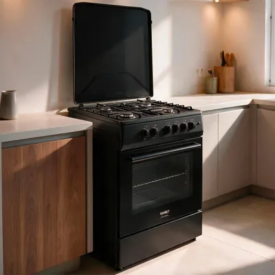 Immagine prodotto di Cucina a Gas Tremiti 60x60 cm Nera con Forno a Gas 70 Litri e Grill Elettrico Classe A Samet Indomita Line