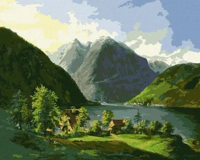 Immagine prodotto di Dipingere con i numeri - Paesaggio lacustre 40x50 cm - Ideyka