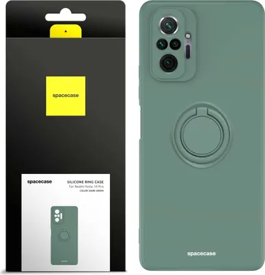 Immagine prodotto di Custodia in silicone SPACECASE Custodia ad anello in silicone per Redmi Note 10 Pro Verde