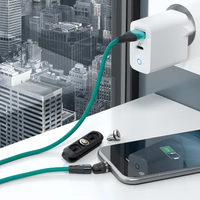 Obrázok produktu pre RealPower MagneticCharge3, 1 m, USB A, Zelená