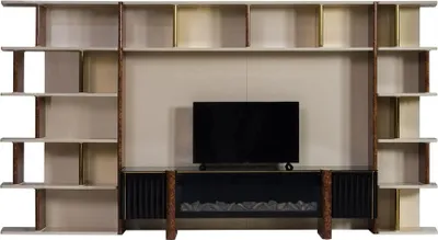 Produktbild von Wohnwände tv Wand Holz Modern Stil Regal Wohnzimmer Möbel Schrank rtv Ständer