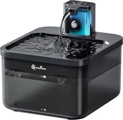 Produktbild von Downypaws drahtloser Katzenbrunnen, Batterie-betriebene Trinkbrunnenkatzen Bewegungssensor, 2,5 l ruhig, ohne Strom, automatischer Wasserspender, Katz