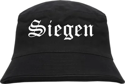 Produktbild von Siegen Fischerhut - Altdeutsch - bedruckt - Bucket Hat Anglerhut Hut Schwarz L/XL
