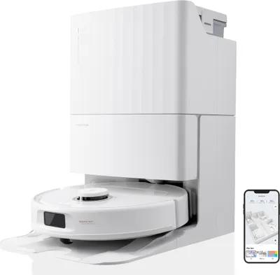 Produktbild von Roborock Qrevo Pro 7.000 Pa Staubsauger Roboter mit All-in-One-Dock, 60 °C Heißwasser-Moppwäsche, Hebarem Wischmopp(10mm), FlexiArm Design, APP(Weiß)
