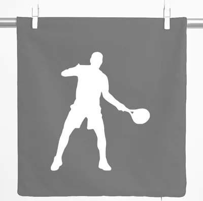 Produktbild von Huuraa Kissenbezug Tennis Silhouette 40x40cm Steel Grey Baumwolle Dekokissenbezug Geschenkidee