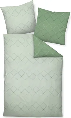 Produktbild von Janine Design Mako-Satin-Bettwäsche J.D. 87053 jade waldgrün 135X200+80x80