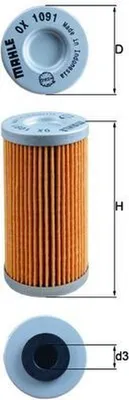 Produktbild von Ölfilter MAHLE OX 1091 Filtereinsatz für BMW MOTORCYCLES G