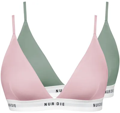Produktbild von Nur Die 2er Pack Soft BH sportlich ohne Bügel bügelloser BH Triangel Bra Bustier