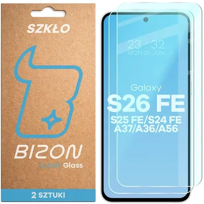 Produktbild von Gehärtetes Glas für Galaxy S26 FE / S25 FE / S24 FE / A36 5G / A56 5G, Bizon Glass Clear Duo, 2 Stück