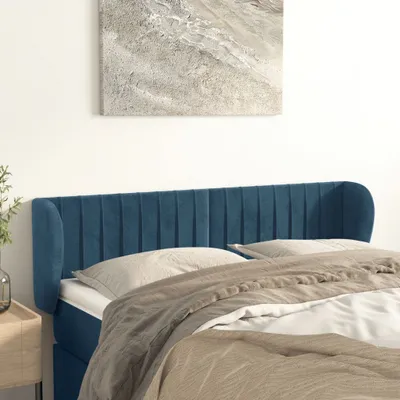 Produktbild von Kopfteil mit Ohren Dunkelblau 147x23x78/88 cm Samt