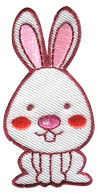 Obrázok produktu pre Králik - záplata, nažehľovačka, nažehľovačka, nášivka, záplata, na nažehlenie, veľkosť: 3 x 5,8 cm