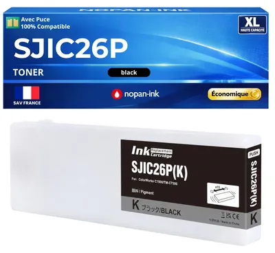 Cartouche SJIC26P compatible pour Epson ColorWorks C7500 Noir 295 ml - image principale
