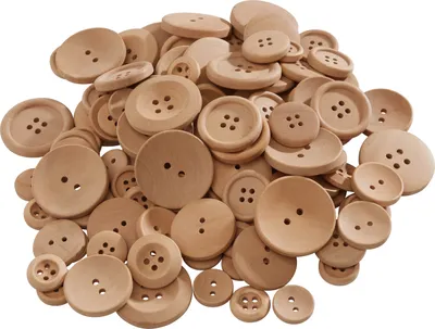 Produktbild von VBS XXL Holzknöpfe "Größen-Mix", 100 g, Natur