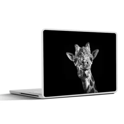 Produktbild von MuchoWow® Laptop Aufkleber Sticker Cover Giraffe - Tier - Schwarz - Weiß 25x18 cm - Laptop-Deko