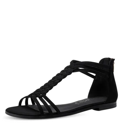 Produktbild von Tamaris Damen Sandale Zopfmuster Flechtoptik geschlossene Ferse 1-28144-20, Größe:37 EU, Farbe:Schwarz