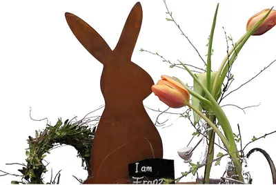 Produktbild von Osterdeko Hase Franz | Edelrost Osterhase aus Metall