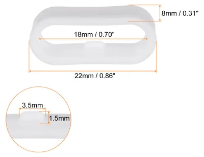 Produktbild von 10 Stš¹ck Uhrenarmband-Schlaufen Silikon-Ersatzbefestigungsringe Silikon-Uhrenhalter Keeper fš¹r 18mm Breite Uhrenarmband, Wei?