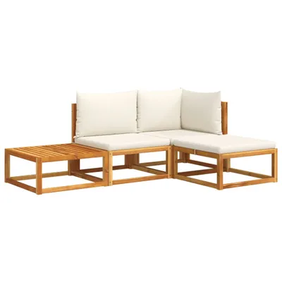 Produktbild von 4-tlg. Gartensofa-Set mit Kissen Holz Akazie & Seil