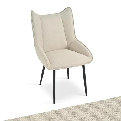 Image de Chaise de salle à manger beige sans accoudoirs - Design ergonomique pour le confort