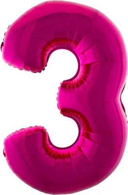 Produktbild von XXL Zahlen Folienballon 100 cm - Pink Zahl 3