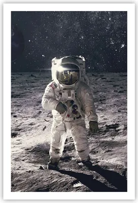 Produktbild von Poster - Poster ohne Rahmen - Mond Erde Astronaut - 61x91,5 cm - Wand Bild - Wanddeko - Wandbilder - Kunstposter - Wandposter - Bilder - Kunstdruck - Wanddekoration - Wandbild - P2XPA61x91-4882