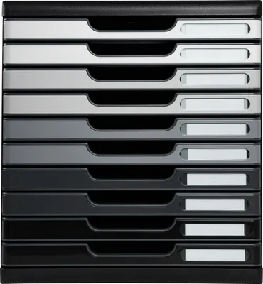 Produktbild von Exacompta Schubladenbox MODULO A4, 10 geschlossene Schubladen - Grau - 302794D