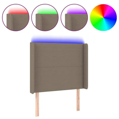Produktbild von vidaXL LED Kopfteil Taupe 93x16x118/128 cm Stoff