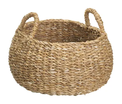 Produktbild von Aufbewahrungskorb - Ø 27 cm - Braun - Seegras - mit Griffe