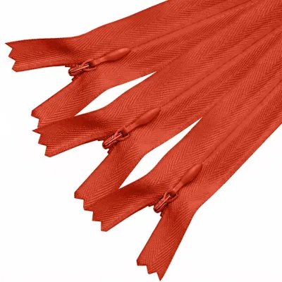 Produktbild von Set mit 3 unsichtbaren Reißverschlüssen, 20 cm lang, für Nähprojekte (rot)