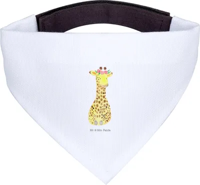 Produktbild von Mr. & Mrs. Panda Hundehalstuch Giraffe Blumenkranz - Weiß - Geschenk, Selbstliebe, Hundetuch, Freundin, Tuch, Halstuch Für Hunde, Abenteurer, Hund, Afrika