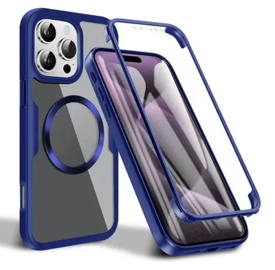 Zdjęcie produktu dla Techsuit 360 MagSafe etui 360° + Szkło na iPhone 16 Pro Max - niebieskie