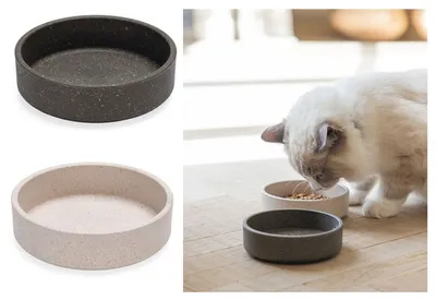 Produktbild von Designed by Lotte Napf Noor Katzennapf Bamboo, Farbe:grau