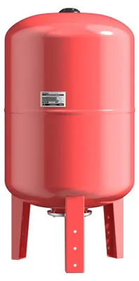 Image de Vase d'expansion pour système d'eau sous pression, 100 litres, verticale, 1200 W, en acier rouge, pour usage domestique
