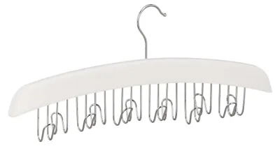Riemhanger Holz für 12 Gürtel, 17,5x43x5,5 cm, weiß/silber