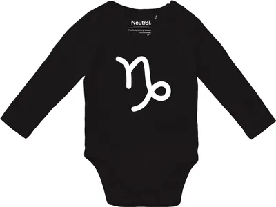 Produktbild von Huuraa Baby Body Steinbock Sternzeichen Zeichen 80 Black  Baumwolle Fairtrade Langarmbody Geschenkidee