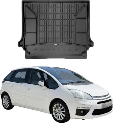 Image de OMAC Tapis De Coffre en caoutchouc pour Citroen C4 Grand Picasso 2006-2013 Noir