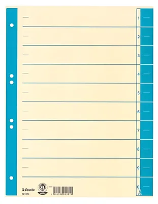 Produktbild von ESSELTE Trennblatt A4 hellblau Trennblatt A4 Tabe und Lochran