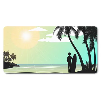 Produktbild von MuchoWow® Mauspad Mousepad Strand - Surfen - Sonne - Sommer 60x30 cm - Mousepads - Maus Mat - Pad - Mausunterlage - Nachhaltig