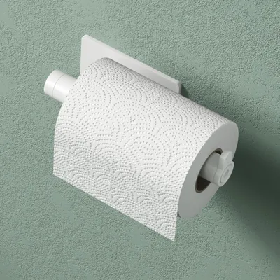 Produktbild von Mai & Mai Toilettenpapierhalter ohne Bohren, Klopapierhalter WC aus Edelstahl, Toilettenpapier Halterung Rollenhalter Matt weiß Lino-02