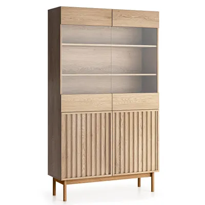 Produktbild von AX LIVING Vitrine Eiche Santarco W2T – 106 cm breit, Eiche Cremona