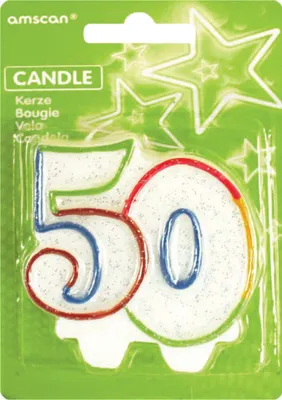 Produktbild von 50.Geburtstag Tortenkerze Colourful Birthday Party