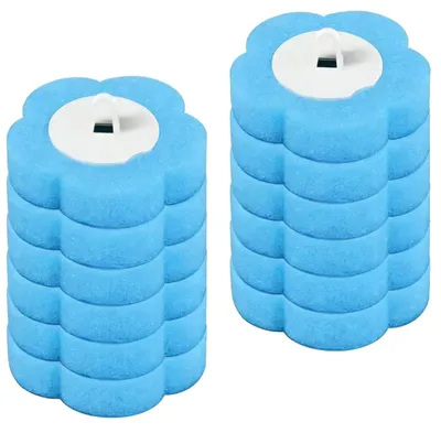 Productafbeelding van Toiletborstel, wegwerp vervangkoppen, hygiënische houder, blauw, 12 stuks