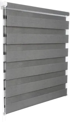 Immagine prodotto di Fissaggio senza foratura per tende a rullo doppio | Aspetto legno, colore grigio | 90x150 cm