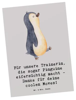 Produktbild von Mr. & Mrs. Panda Postkarte Eiskunstlauf Trainerin - Grau Pastell - Geschenk, Lehrerin, einzelkarte, Geburtstag, bildkarte, Postkarten, Sportart, Grußkarte, Motivkarte