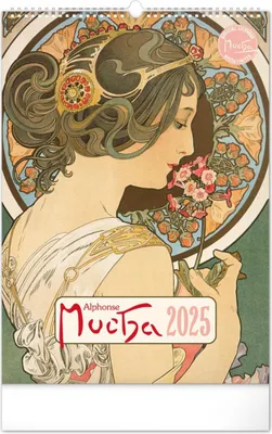 Zdjęcie produktu dla Kalendarz ścienny Alfons Mucha 2025, 33 × 46 cm