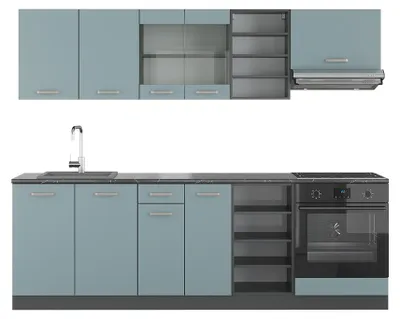 Obrázek produktu pro Kuchyňský kout Vicco R-Line Modrošedá/antracitová 240 cm , PD Antracit, Model 42985